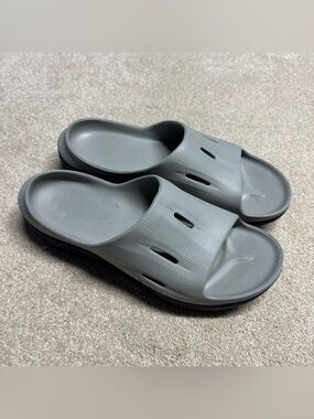 Hoka One One Ora Recovery Slide Sandal Men's 14 Gray Blue Sportswear Casual